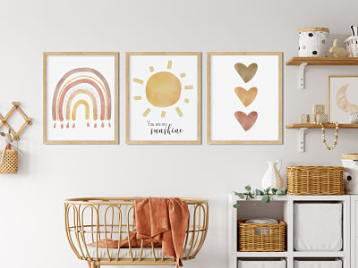 Art Print Set - You Are My Sunshine WC - Set of 3 A3 size Prints